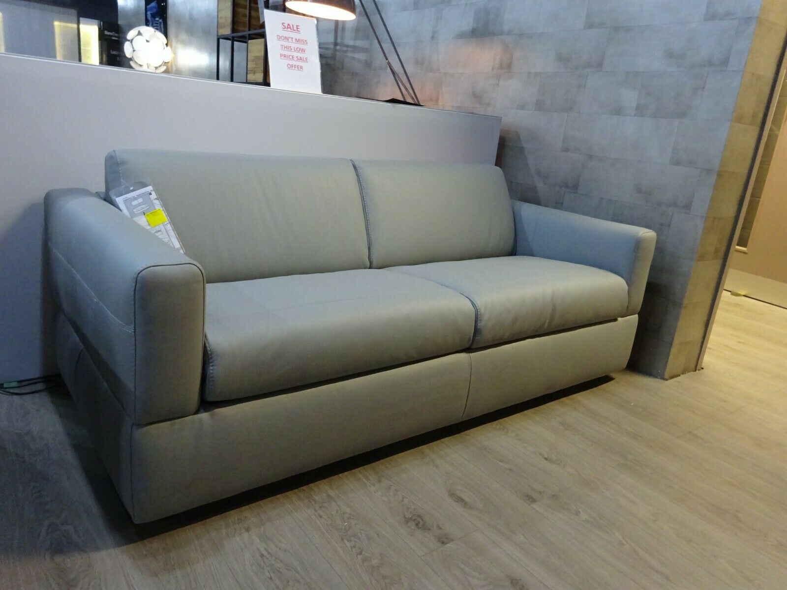 Natuzzi private label Rossana sofa bed in Grey leather Sofa Max